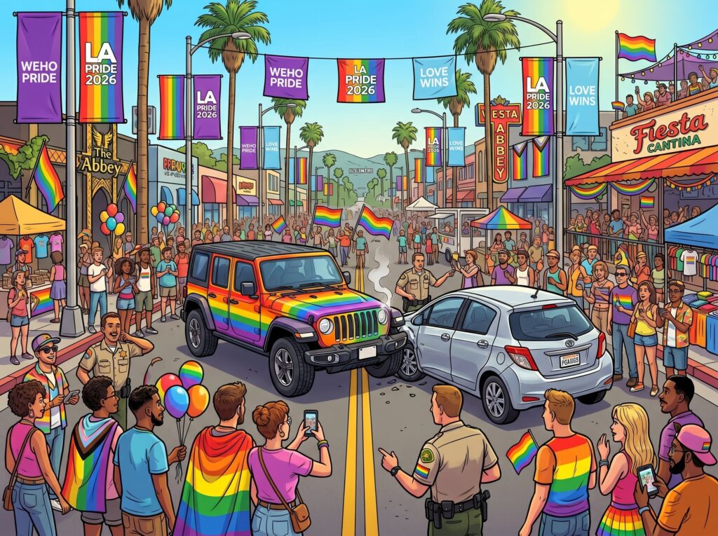West Hollywood Car Crash | WeHo Pride Traffic- LA Car Accident Risks