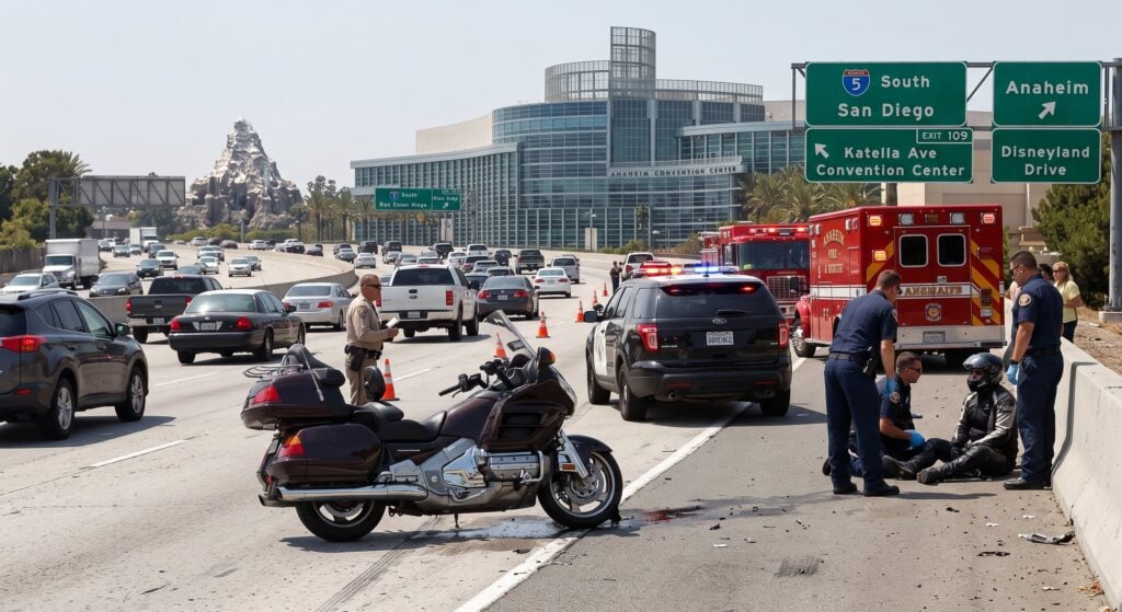 I-5 Anaheim Motorcycle Crash Risks in August | Orange County Bike Crash Lawyer | Anaheim Convention Center Accident
