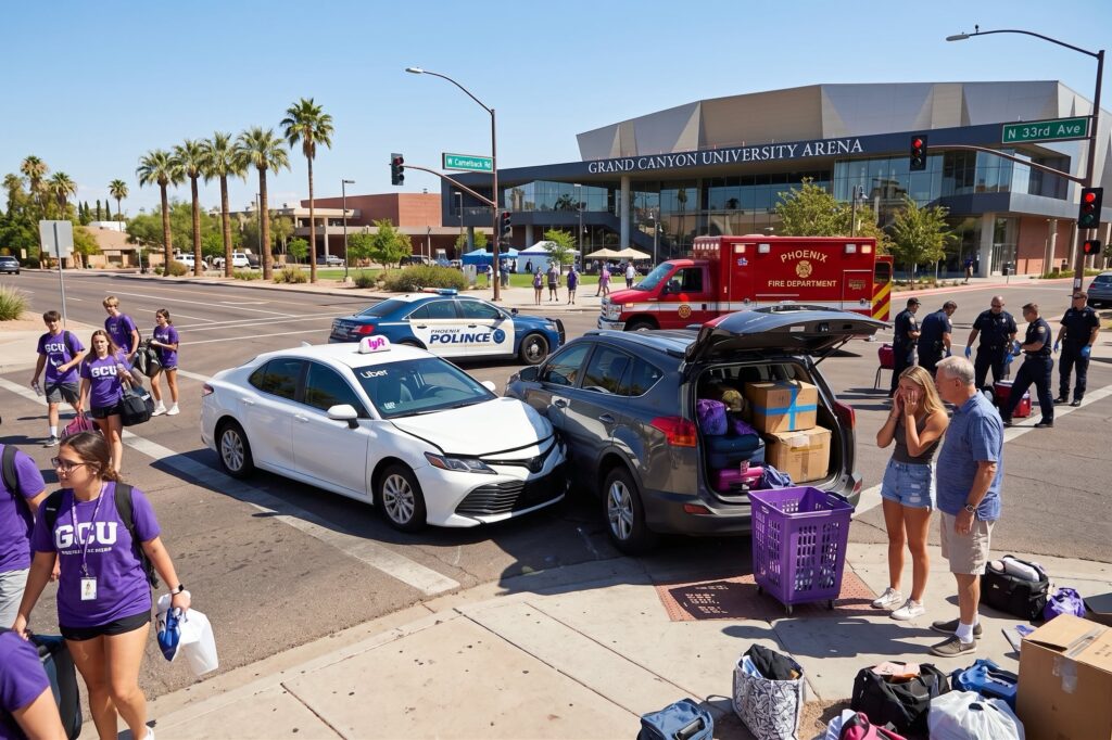 College Move-In Rideshare Crashes in Phoenix | Grand Canyon University Car Accident