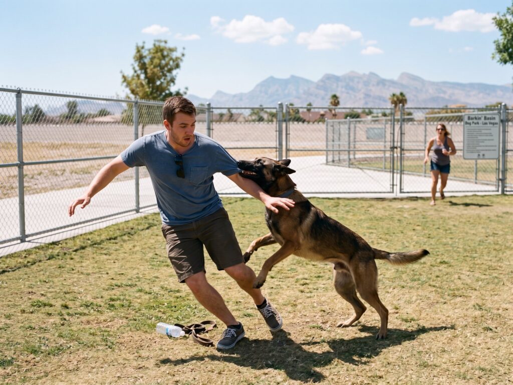 Heat Stress Dog Bite Claim in Las Vegas | Barkin Basin Dog Park Attack