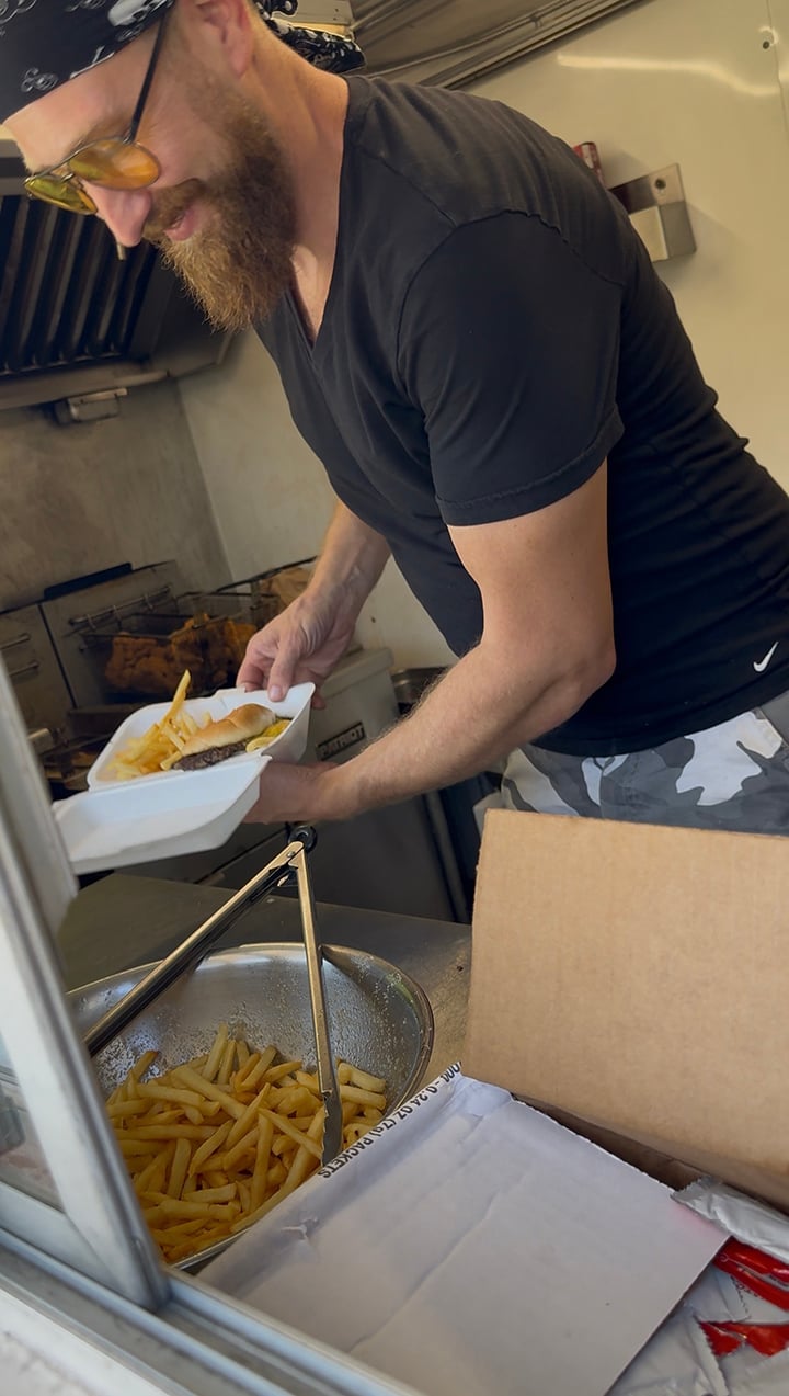 Northwest Indiana storm relief - burgers and fries